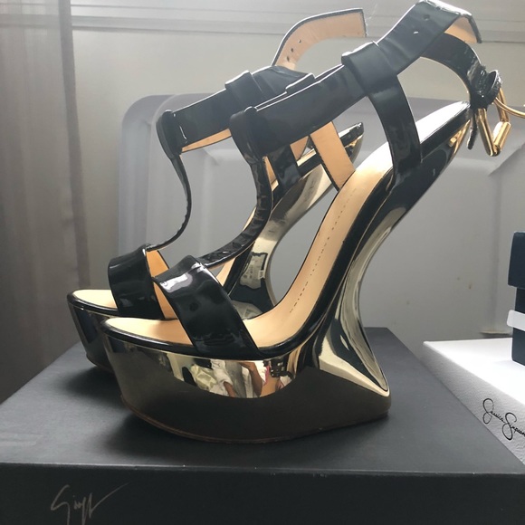 Giuseppe Zanotti Shoes - Giuseppe Zanotti Design Black/Gold Platform Sandal